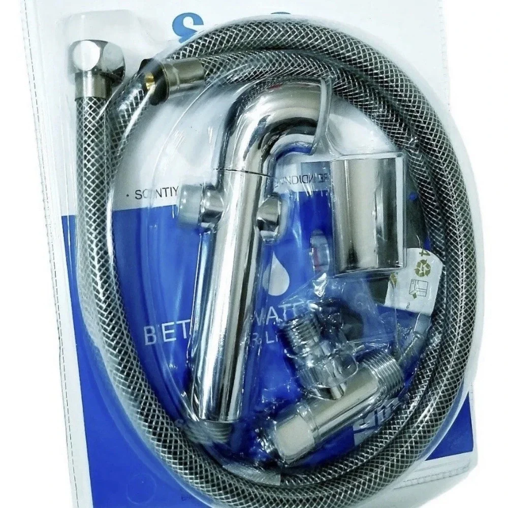 NEW! SonTiy Chrome Handheld‎ Bidet Sprayer Wall Bracket + Bonus Waterline!